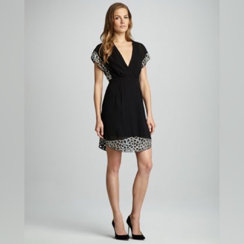 EUC Dallin chase beaded black cocktail dress